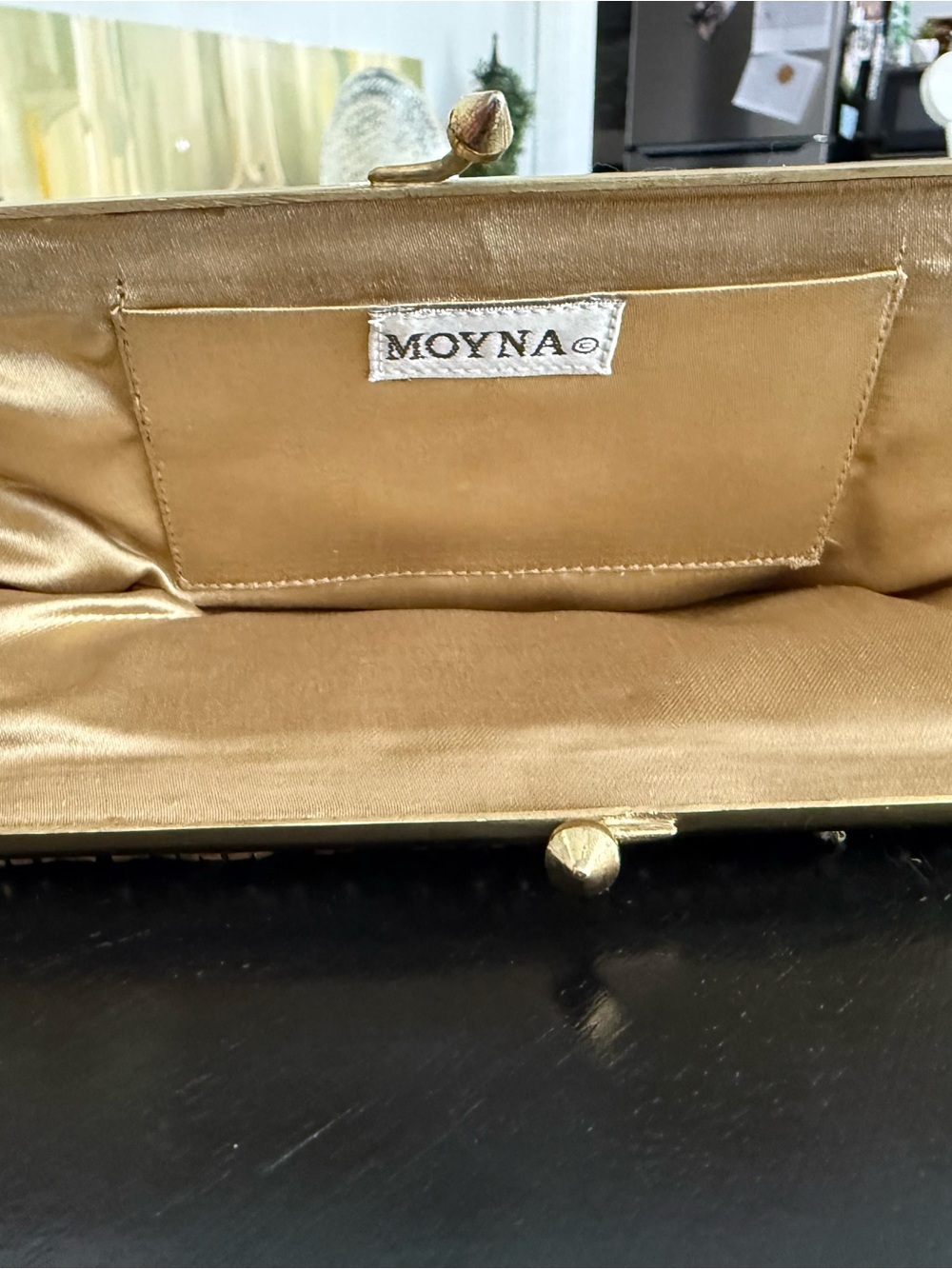 Moyna NWT Gold Beaded Evening Clutch Purse Removable Chain Wedding Cocktail Bag - Picture 3 of 8
